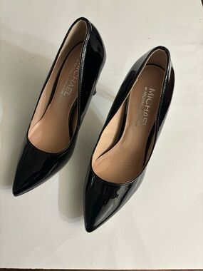 MICHAEL by Michael Shannon Black Patent Pointed Toe Pumps - 4” Heel Size 6.5